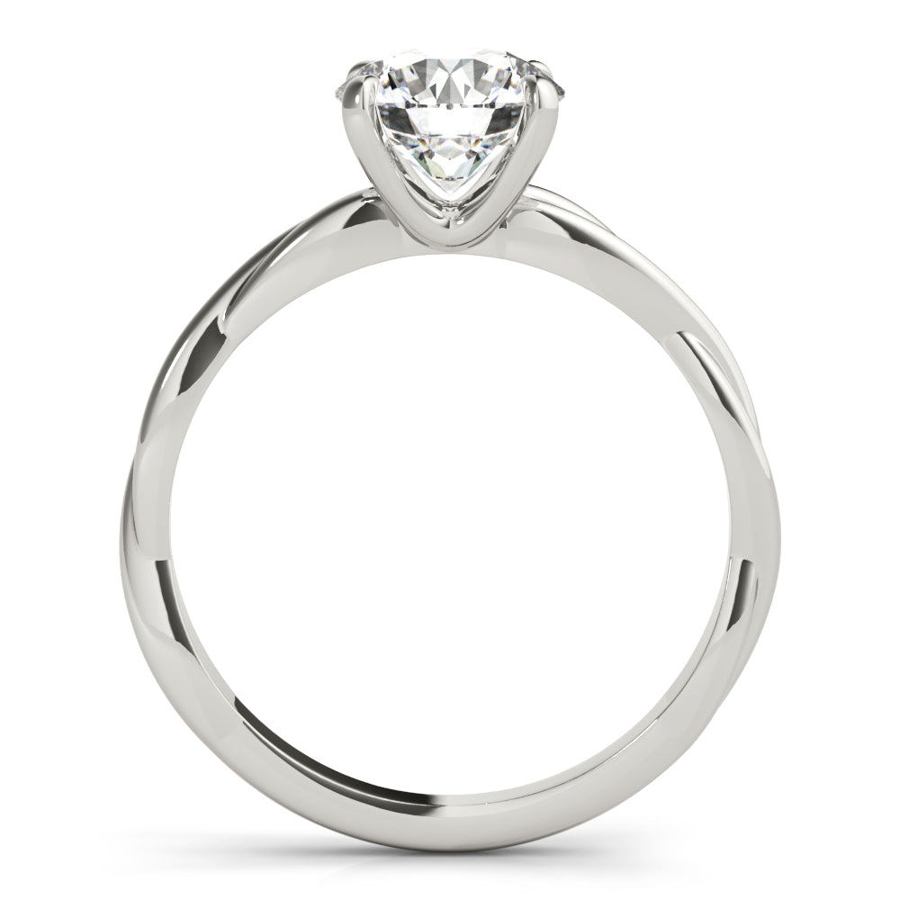 Twisted Vine Round Diamond Solitaire Engagement Ring-VIRABYANI